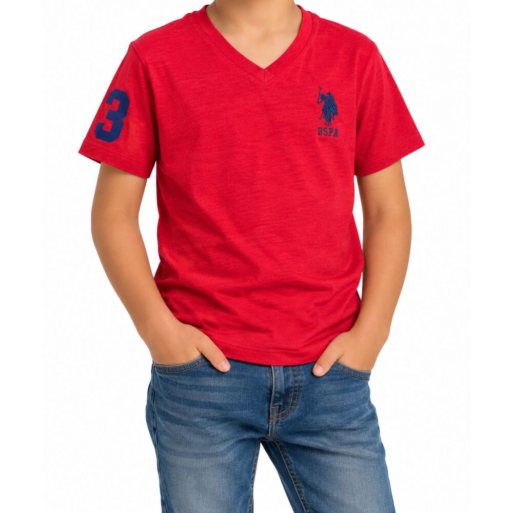 🔥 5 for $30 🔥 U.S. Polo Assn. Boys V-Neck Graphic T-Shirt | Size L (10-12)